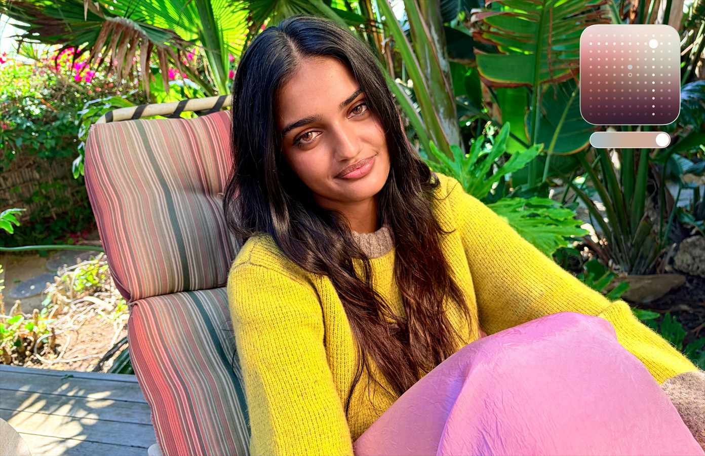 Latest‑generation Photographic Styles. Choose from different preset styles, including the new Bright option, to customise the tone, colour and look of your photos.